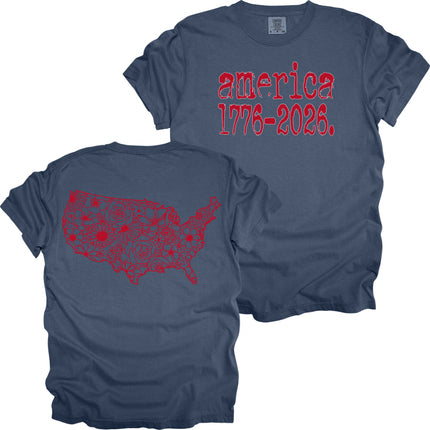 Two sided Americana print - Comfort Colors T-Shirt