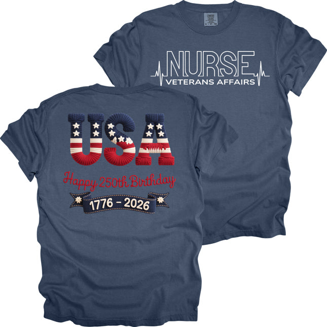Red, White, Blue USA VA Nurse - Comfort Colors T-Shirt