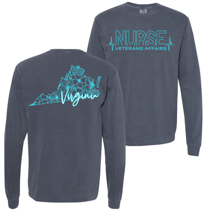 VA Nurse Heartbeat with State - Comfort Colors