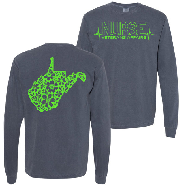 VA Nurse Heartbeat with State - Comfort Colors