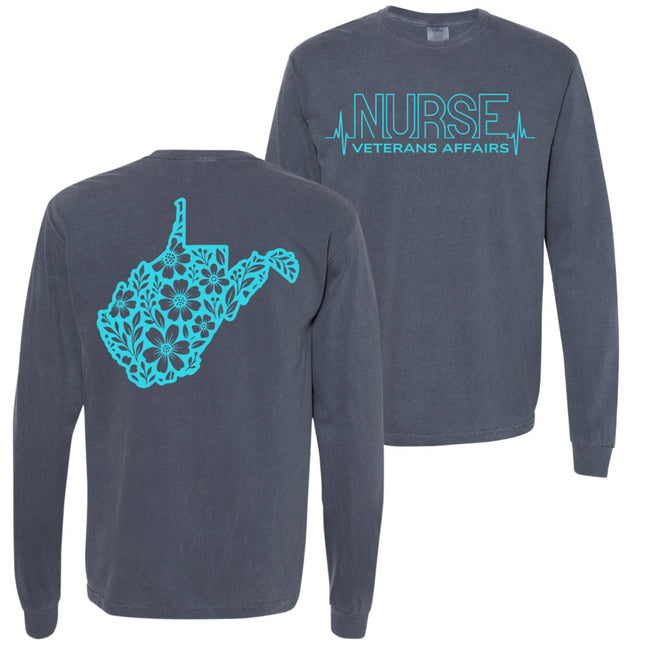 VA Nurse Heartbeat with State - Comfort Colors
