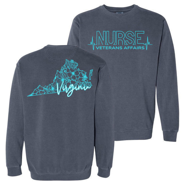 VA Nurse Heartbeat with State - Comfort Colors