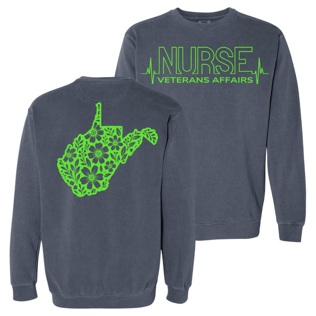 VA Nurse Heartbeat with State - Comfort Colors