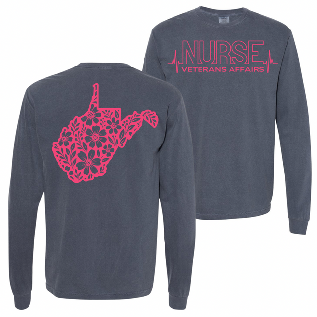 CNA or Patient Care Tech Heartbeat with West Virginia Outline on back