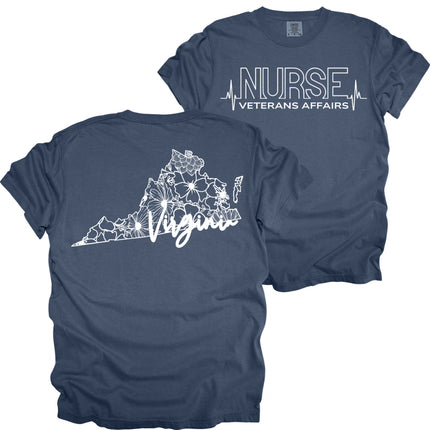 VA Nurse Heartbeat with State - Comfort Colors
