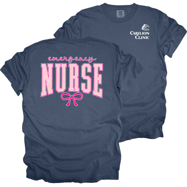 Carilion Clinic Pink Nurse with Bow - Comfort Colors