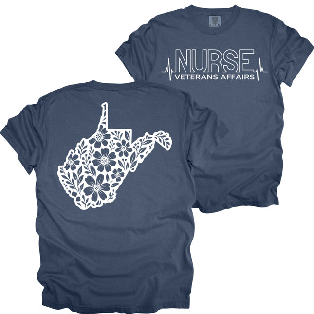 VA Nurse Heartbeat with State - Comfort Colors