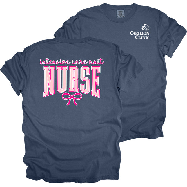 Carilion Clinic Pink Nurse with Bow - Comfort Colors