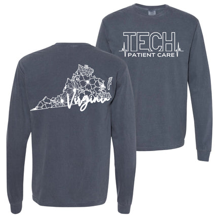 CNA or Patient Care Tech Heartbeat with Virginia Outline on back