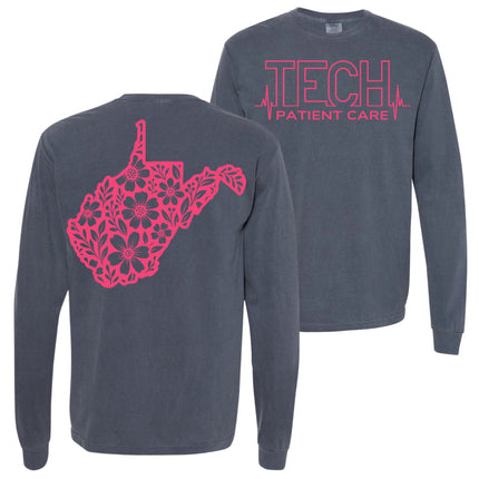 CNA or Patient Care Tech Heartbeat with West Virginia Outline on back