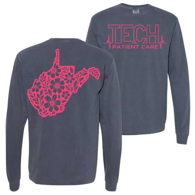 CNA or Patient Care Tech Heartbeat with West Virginia Outline on back