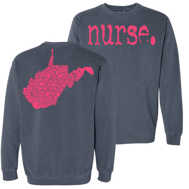Typewriter Nurse with West Virginia State on back - Comfort Colors