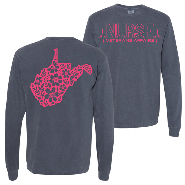 VA Nurse Heartbeat with State - Comfort Colors
