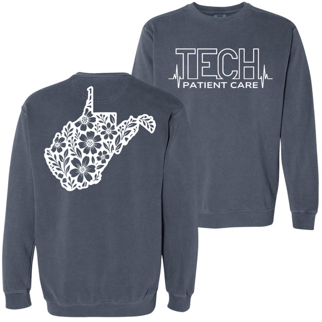 CNA or Patient Care Tech Heartbeat with West Virginia Outline on back