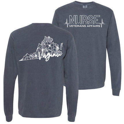 VA Nurse Heartbeat with State - Comfort Colors