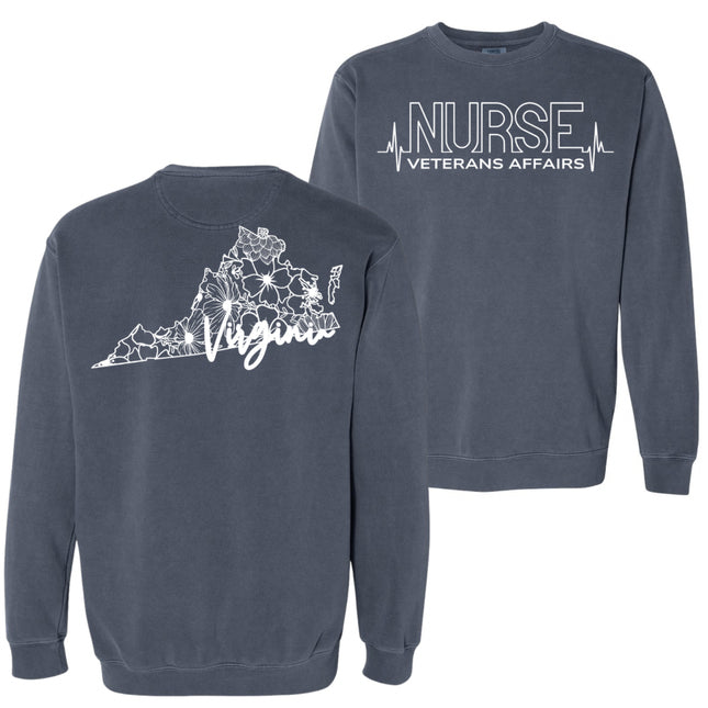 VA Nurse Heartbeat with State - Comfort Colors