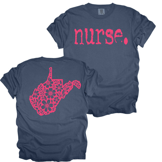 Typewriter Nurse with West Virginia State on back - Comfort Colors