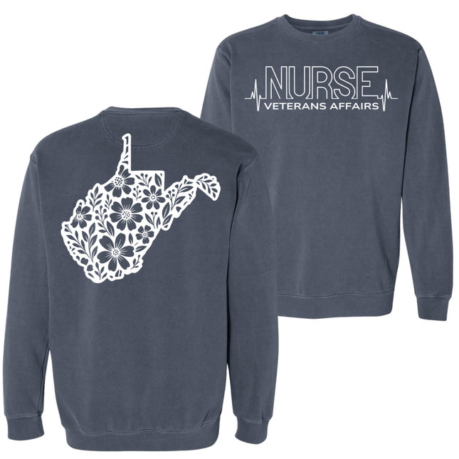 VA Nurse Heartbeat with State - Comfort Colors