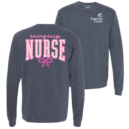 Carilion Clinic Pink Nurse with Bow - Comfort Colors