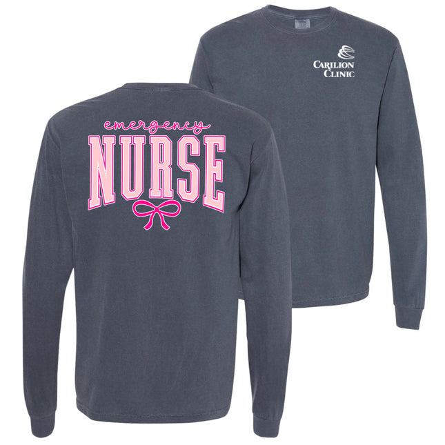 Carilion Clinic Pink Nurse with Bow - Comfort Colors