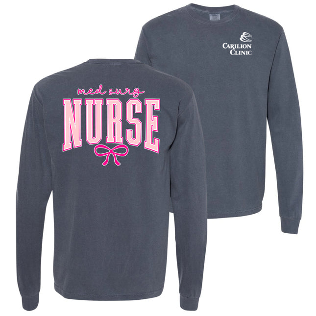 Carilion Clinic Pink Nurse with Bow - Comfort Colors