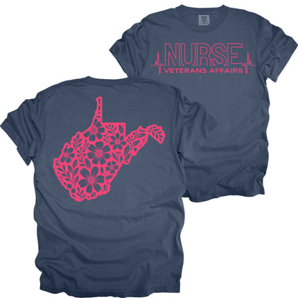 VA Nurse Heartbeat with State - Comfort Colors