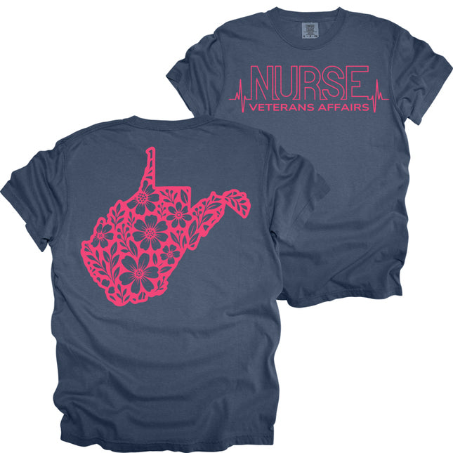 VA Nurse Heartbeat with State - Comfort Colors