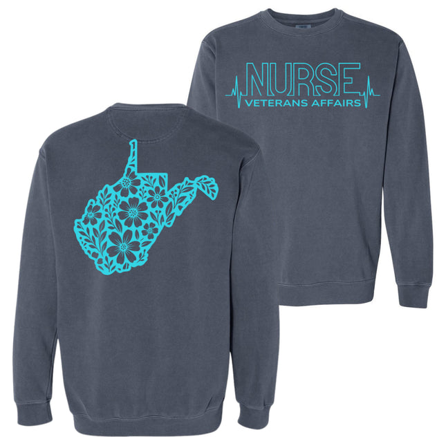 VA Nurse Heartbeat with State - Comfort Colors