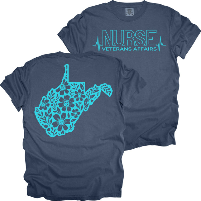 VA Nurse Heartbeat with State - Comfort Colors