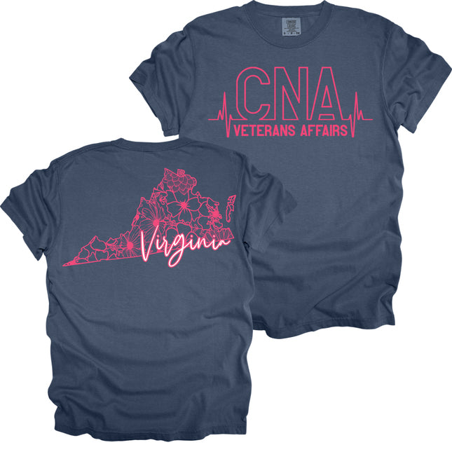 Veterans Affair CNA  with State on Back - Comfort Colors