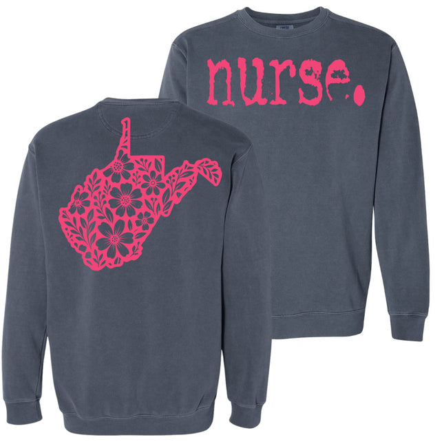 Typewriter Nurse with West Virginia State on back - Comfort Colors