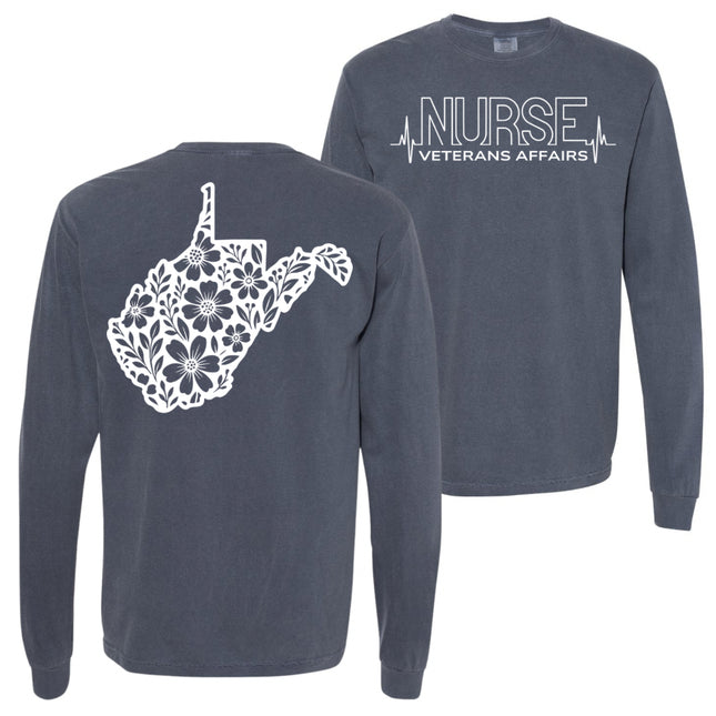 VA Nurse Heartbeat with State - Comfort Colors