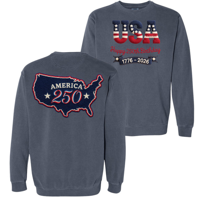 Two sided Red White Blue USA - Comfort Colors Apparel