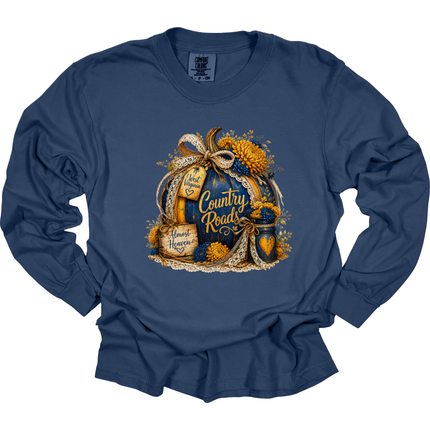West Virginia Country Roads Pumpkin- Comfort Colors and Gildan