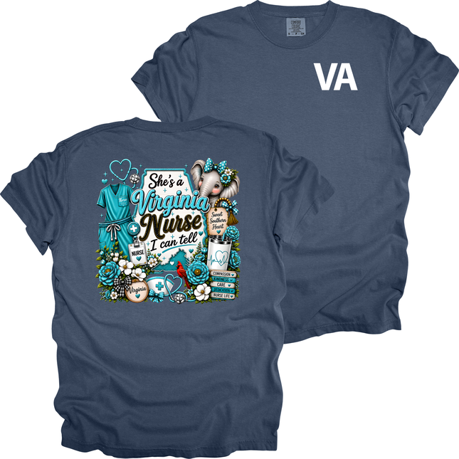Veterans Affair - She's A Virginia Nurse - Comfort Colors T-Shirt