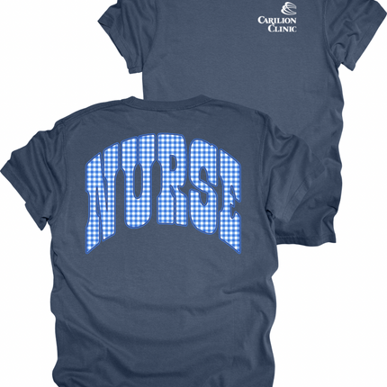 Carilion Clinic Gingham Nurse - Comfort Colors T-Shirt