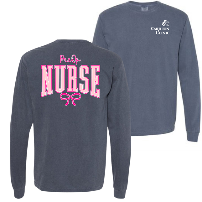 Carilion Clinic Pink Nurse with Bow - Comfort Colors