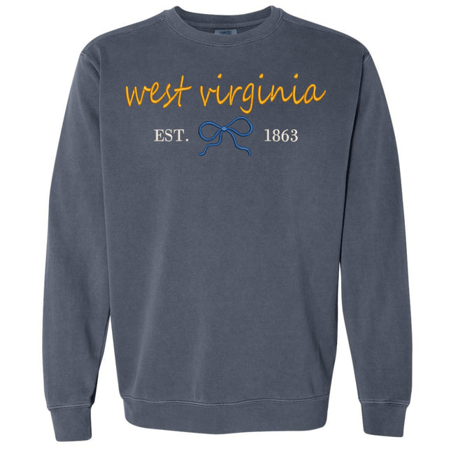 West Virginia Embroidered Comfort Color  Sweatshirt