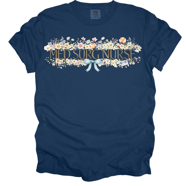 Spring Floral Nurse - Comfort Colors T-Shirt