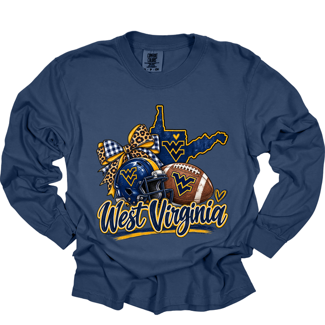 West Virginia Football- Comfort Colors T-Shirt and Long Sleeve