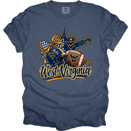 West Virginia Football- Comfort Colors T-Shirt and Long Sleeve