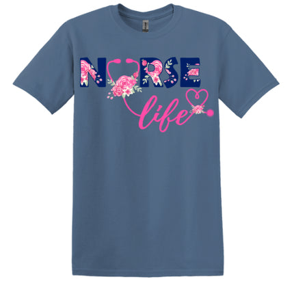 Nurse Life with Stethoscope - Short Sleeve T-Shirt