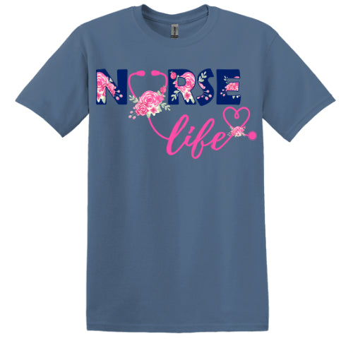 Nurse Life with Stethoscope - Short Sleeve T-Shirt