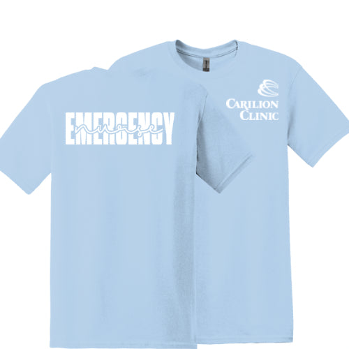 Carilion Clinic with Emergency Nurse on Back - Gildan 5000 T-Shirt Short Sleeve