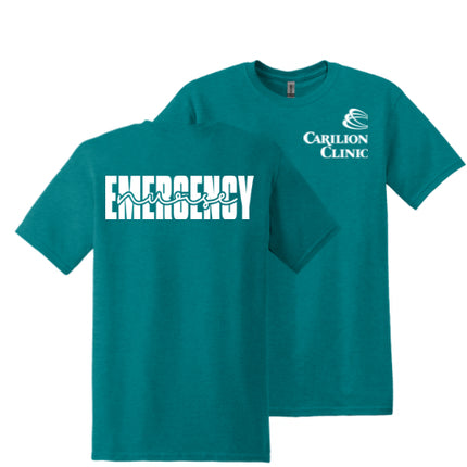 Carilion Clinic with Emergency Nurse on Back - Gildan 5000 T-Shirt Short Sleeve