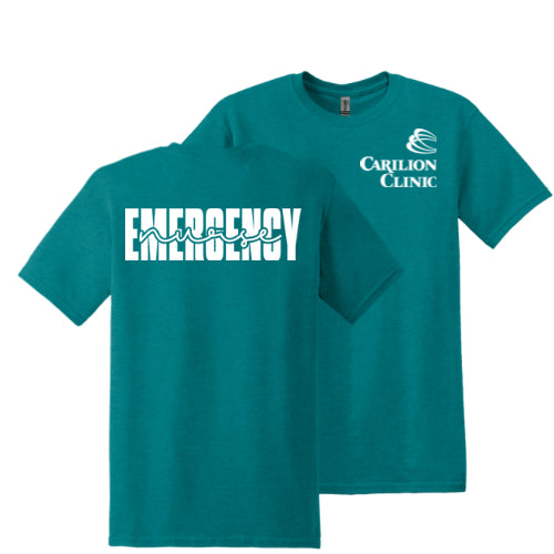 Carilion Clinic with Emergency Nurse on Back - Gildan 5000 T-Shirt Short Sleeve