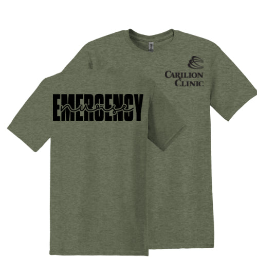 Carilion Clinic with Emergency Nurse on Back - Gildan 5000 T-Shirt Short Sleeve