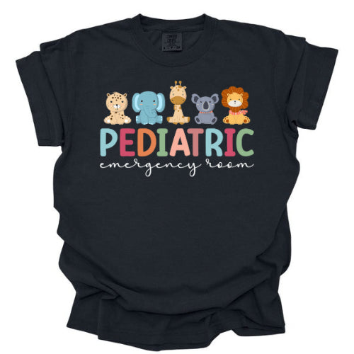 Pediatric Emergency Room Nurse with Animals - Short Sleeve T-Shirt
