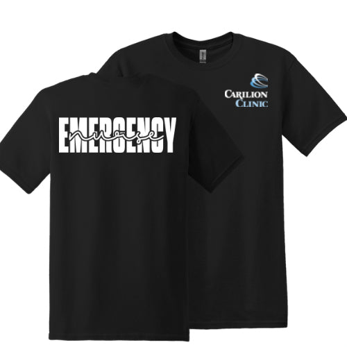 Carilion Clinic with Emergency Nurse on Back - Gildan 5000 T-Shirt Short Sleeve