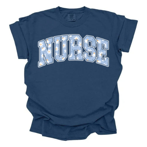 Floral Daisy Nurse - Comfort Colors